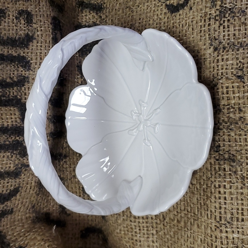 White glass basket